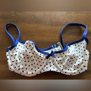 PINK Victoria's Secret Blue and White Polka Dot Bikini Top